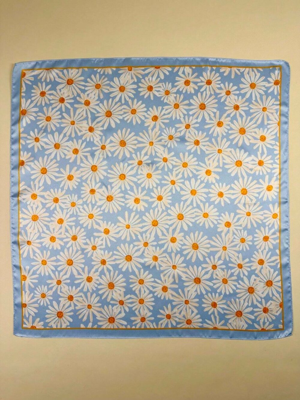 Daisy Print Square Scarf - Picture 3 of 6